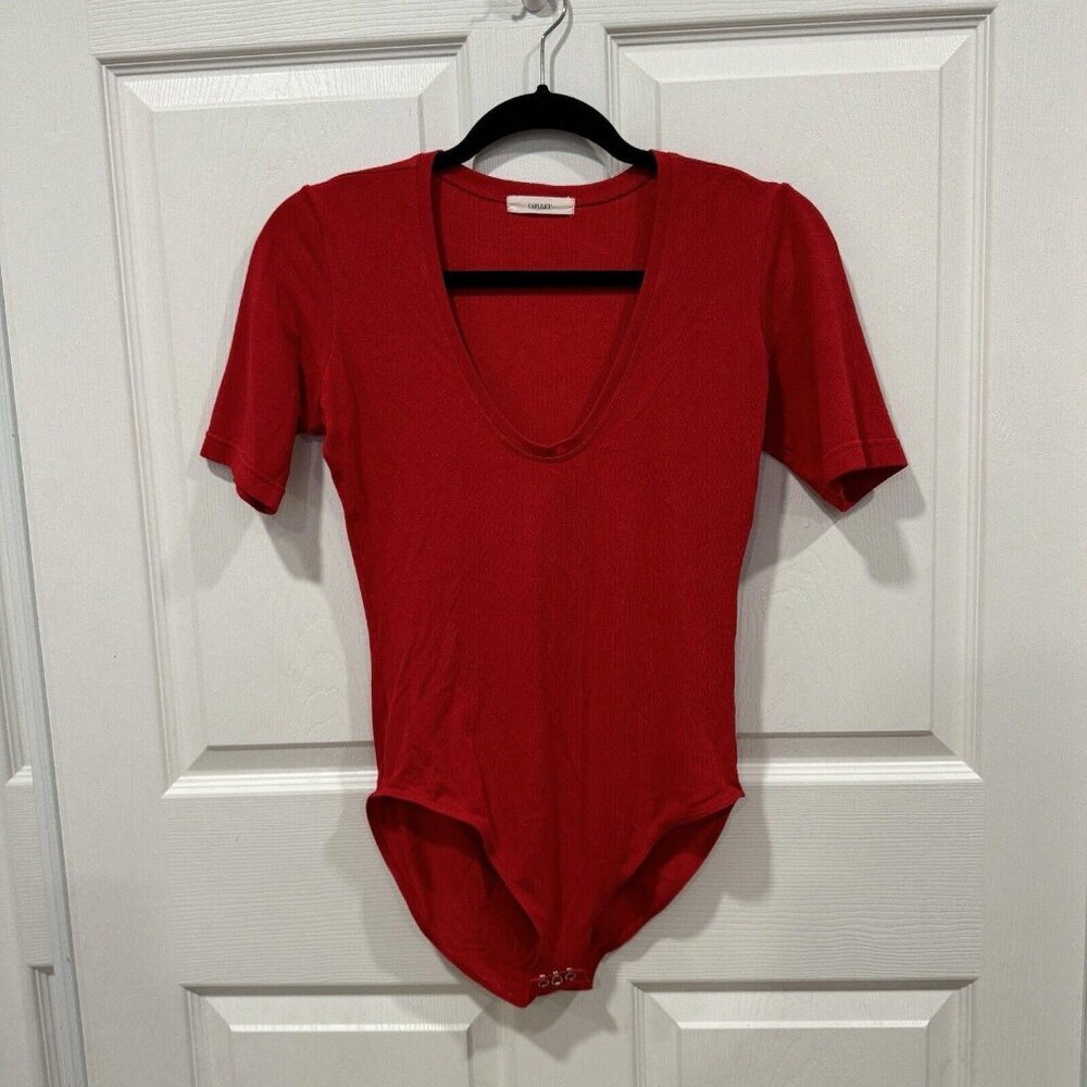 Women’s Capulet Red Bodysuit Tshirt Top Size Small? See Measurements Stylish